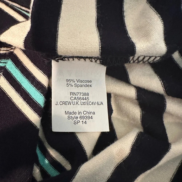 J. Crew Navy White & Aqua Striped Maxi Dress pockets size small - Picture 6 of 7